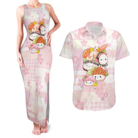 Personalized Japanese Kawaii Sushi Couples Matching Tank Maxi Dress and Hawaiian Shirt Pink Wagara Palaka This Is How I Roll - Wonder Print Shop