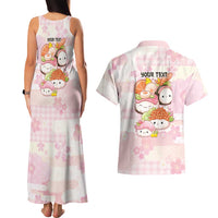 Personalized Japanese Kawaii Sushi Couples Matching Tank Maxi Dress and Hawaiian Shirt Pink Wagara Palaka This Is How I Roll - Wonder Print Shop
