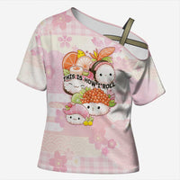 Personalized Japanese Kawaii Sushi Cross Shoulder Shirt Pink Wagara Palaka This Is How I Roll - Wonder Print Shop