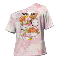 Personalized Japanese Kawaii Sushi Cross Shoulder Shirt Pink Wagara Palaka This Is How I Roll - Wonder Print Shop