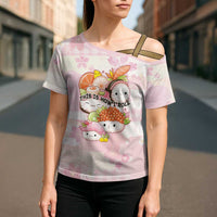 Personalized Japanese Kawaii Sushi Cross Shoulder Shirt Pink Wagara Palaka This Is How I Roll - Wonder Print Shop