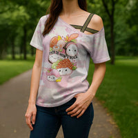 Personalized Japanese Kawaii Sushi Cross Shoulder Shirt Pink Wagara Palaka This Is How I Roll - Wonder Print Shop