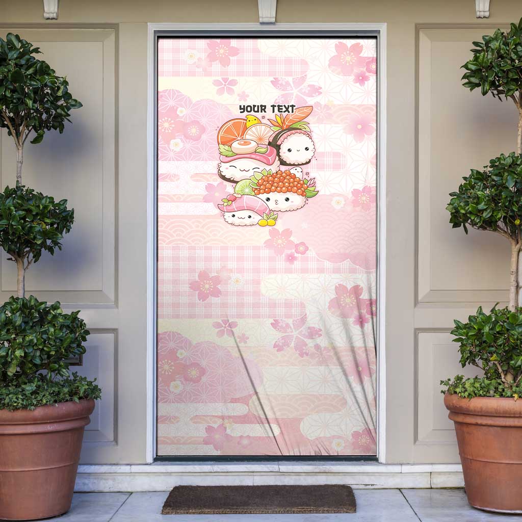 Personalized Japanese Kawaii Sushi Door Cover Pink Wagara Palaka This Is How I Roll - Wonder Print Shop
