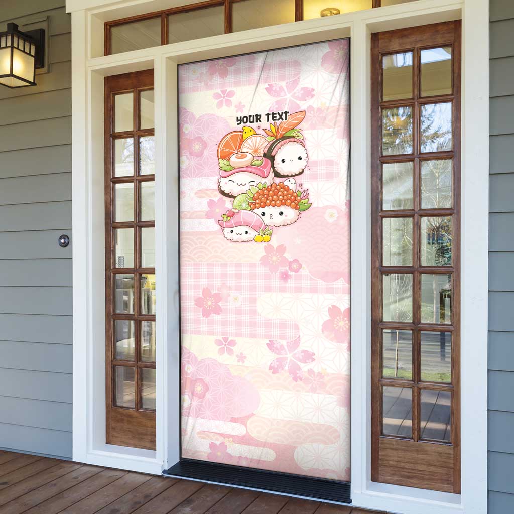 Personalized Japanese Kawaii Sushi Door Cover Pink Wagara Palaka This Is How I Roll - Wonder Print Shop