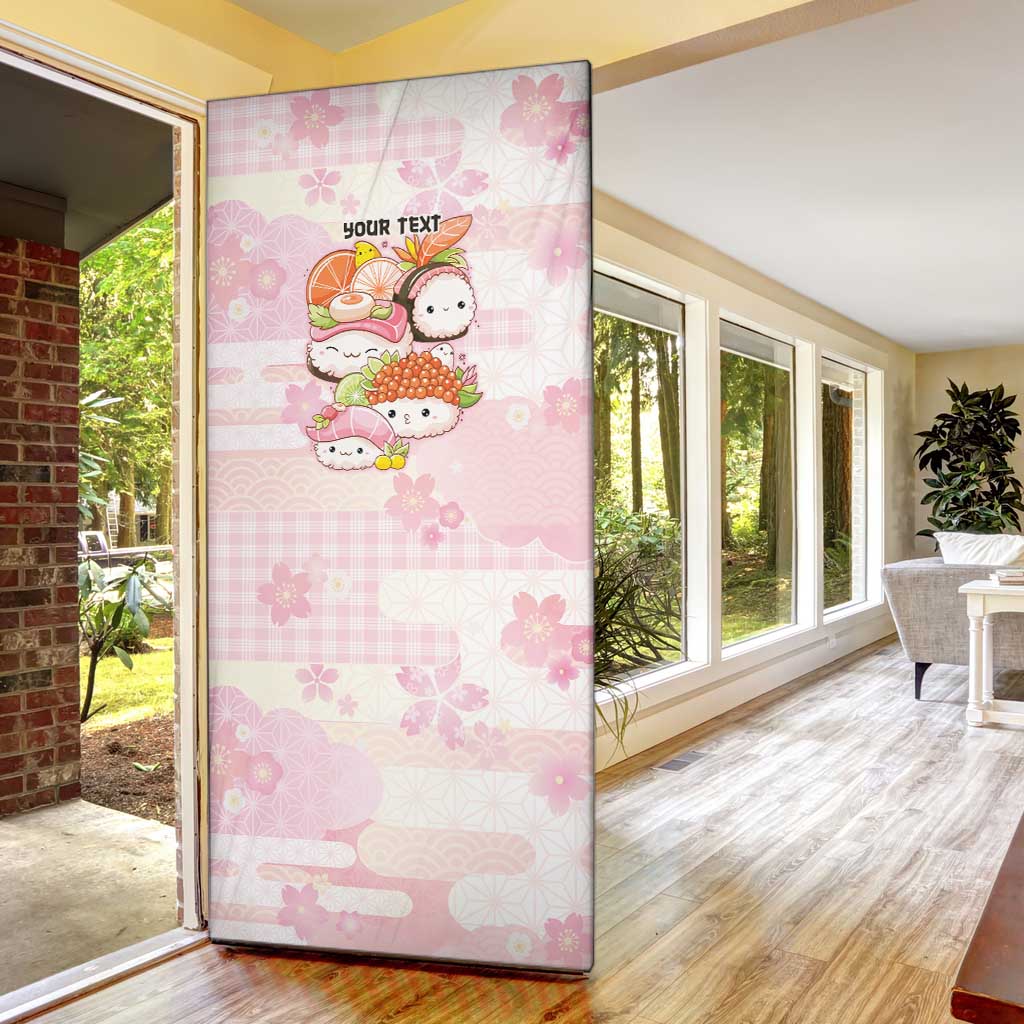 Personalized Japanese Kawaii Sushi Door Cover Pink Wagara Palaka This Is How I Roll - Wonder Print Shop