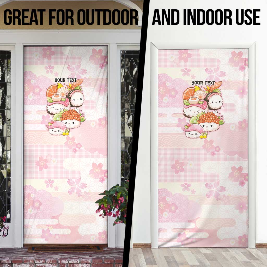 Personalized Japanese Kawaii Sushi Door Cover Pink Wagara Palaka This Is How I Roll - Wonder Print Shop