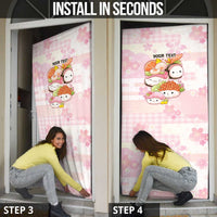 Personalized Japanese Kawaii Sushi Door Cover Pink Wagara Palaka This Is How I Roll - Wonder Print Shop