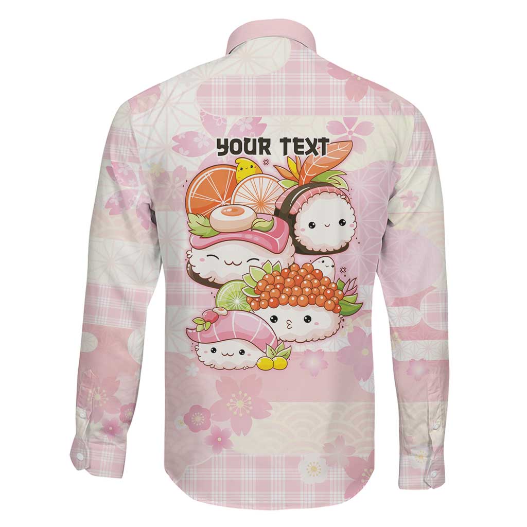 Personalized Japanese Kawaii Sushi Family Matching Long Sleeve Bodycon Dress and Hawaiian Shirt Pink Wagara Palaka This Is How I Roll