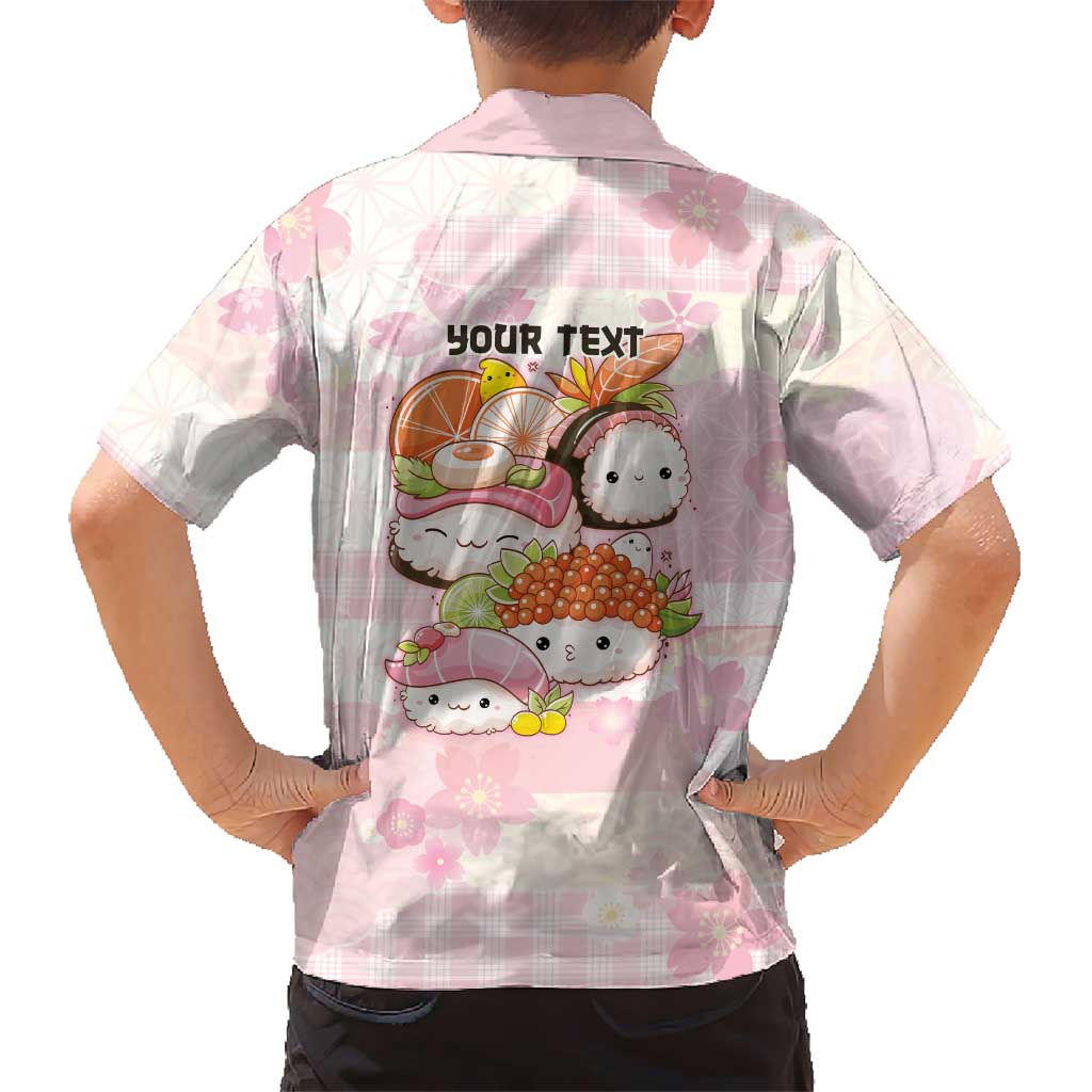Personalized Japanese Kawaii Sushi Family Matching Off Shoulder Short Dress and Hawaiian Shirt Pink Wagara Palaka This Is How I Roll