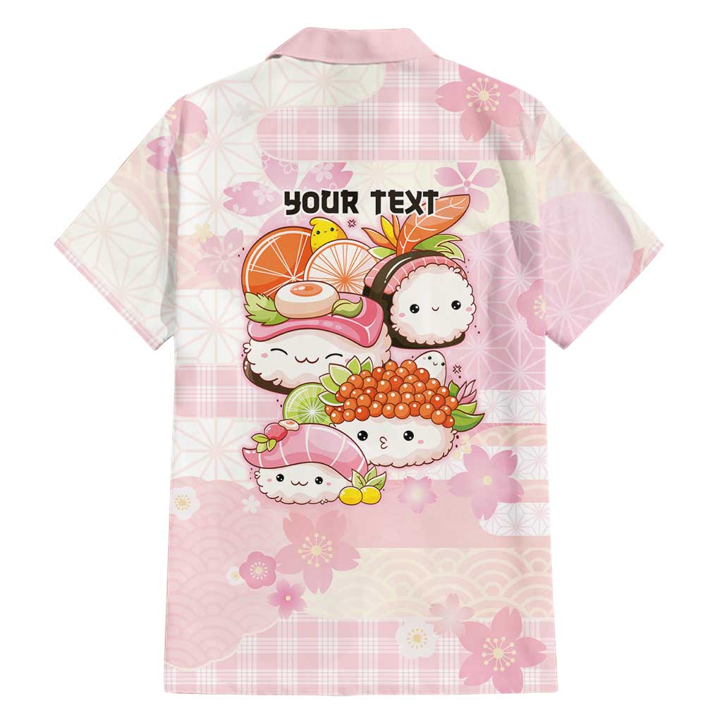 Personalized Japanese Kawaii Sushi Family Matching Off Shoulder Short Dress and Hawaiian Shirt Pink Wagara Palaka This Is How I Roll