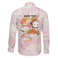 Personalized Japanese Kawaii Sushi Family Matching Off Shoulder Short Dress and Hawaiian Shirt Pink Wagara Palaka This Is How I Roll