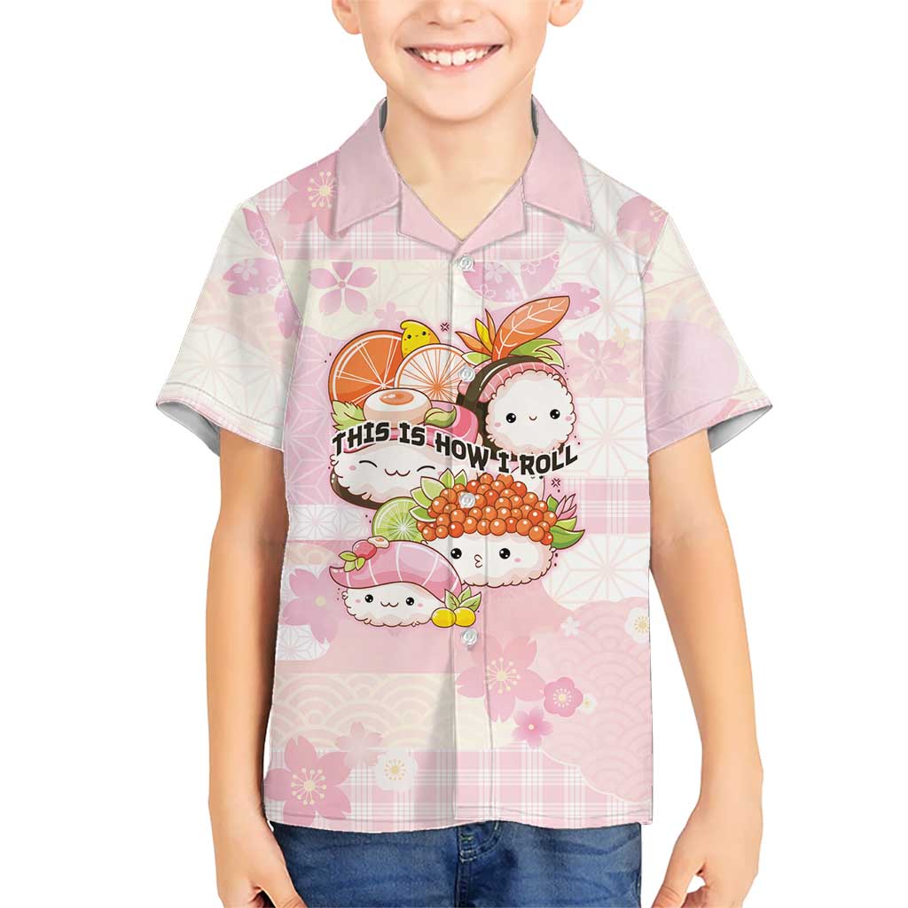 Personalized Japanese Kawaii Sushi Family Matching Off Shoulder Short Dress and Hawaiian Shirt Pink Wagara Palaka This Is How I Roll
