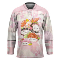Personalized Japanese Kawaii Sushi Hockey Jersey Pink Wagara Palaka This Is How I Roll - Wonder Print Shop