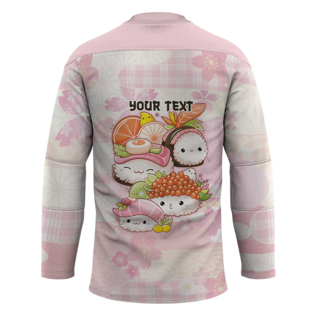 Personalized Japanese Kawaii Sushi Hockey Jersey Pink Wagara Palaka This Is How I Roll - Wonder Print Shop