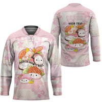 Personalized Japanese Kawaii Sushi Hockey Jersey Pink Wagara Palaka This Is How I Roll - Wonder Print Shop