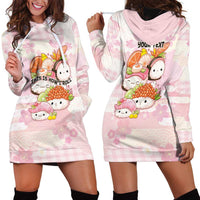 Personalized Japanese Kawaii Sushi Hoodie Dress Pink Wagara Palaka This Is How I Roll - Wonder Print Shop