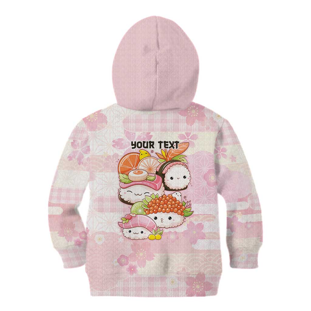 Personalized Japanese Kawaii Sushi Kid Hoodie Pink Wagara Palaka This Is How I Roll - Wonder Print Shop