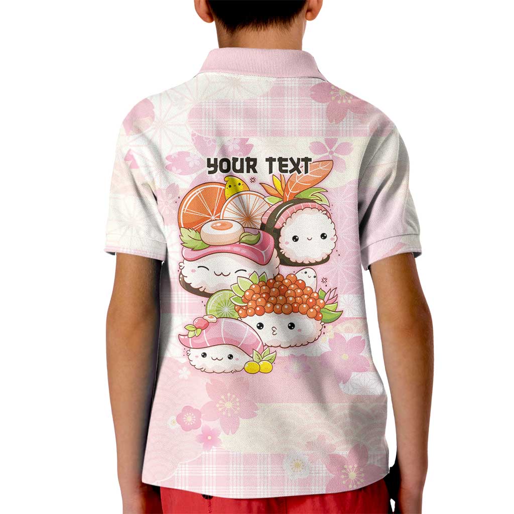 Personalized Japanese Kawaii Sushi Kid Polo Shirt Pink Wagara Palaka This Is How I Roll - Wonder Print Shop