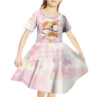 Personalized Japanese Kawaii Sushi Kid Short Sleeve Dress Pink Wagara Palaka This Is How I Roll - Wonder Print Shop