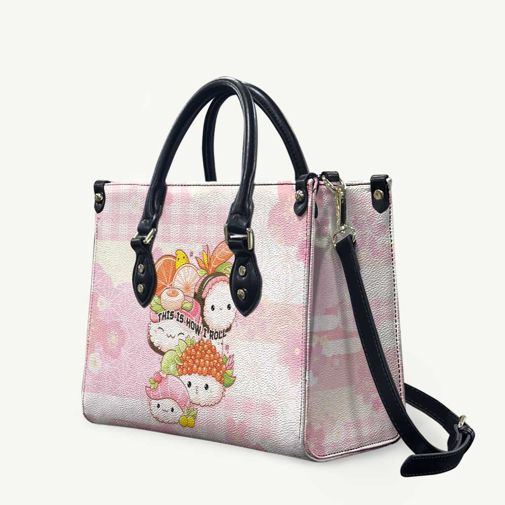 Japanese Kawaii Sushi Leather Bag Pink Wagara Palaka This Is How I Roll - Wonder Print Shop