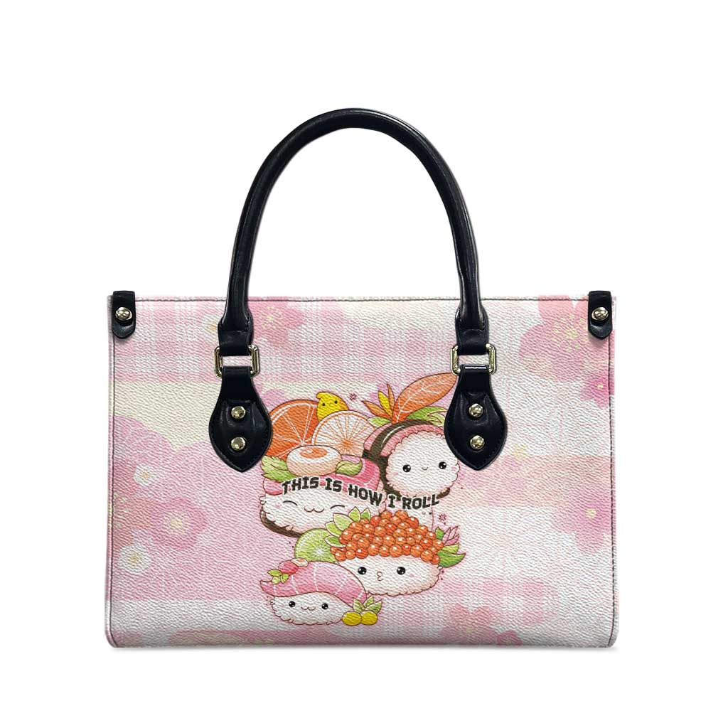 Japanese Kawaii Sushi Leather Bag Pink Wagara Palaka This Is How I Roll - Wonder Print Shop