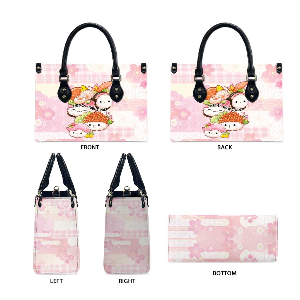 Japanese Kawaii Sushi Leather Bag Pink Wagara Palaka This Is How I Roll - Wonder Print Shop