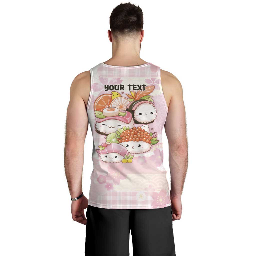 Personalized Japanese Kawaii Sushi Men Tank Top Pink Wagara Palaka This Is How I Roll - Wonder Print Shop