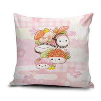 Japanese Kawaii Sushi Pillow Cover Pink Wagara Palaka This Is How I Roll - Wonder Print Shop