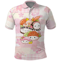 Personalized Japanese Kawaii Sushi Polo Shirt Pink Wagara Palaka This Is How I Roll - Wonder Print Shop