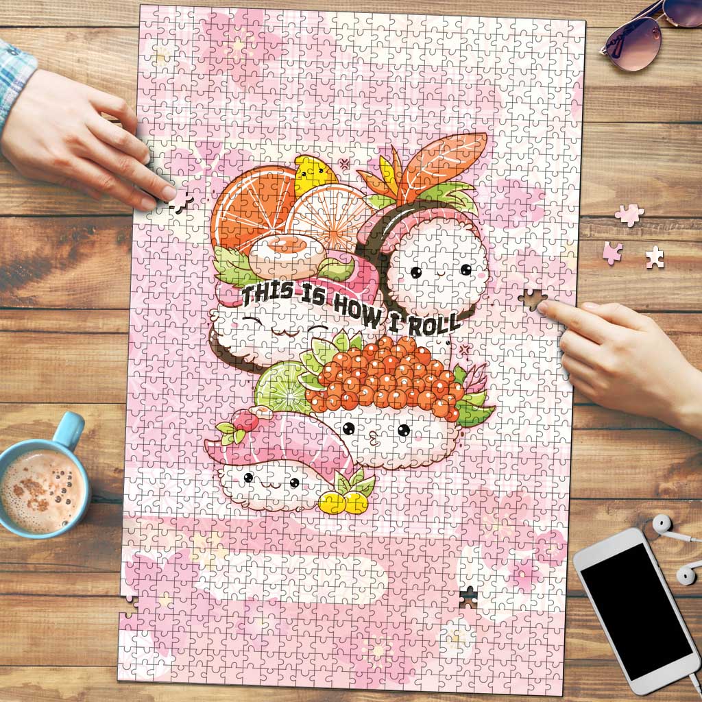 Japanese Kawaii Sushi Puzzle Pink Wagara Palaka This Is How I Roll - Wonder Print Shop