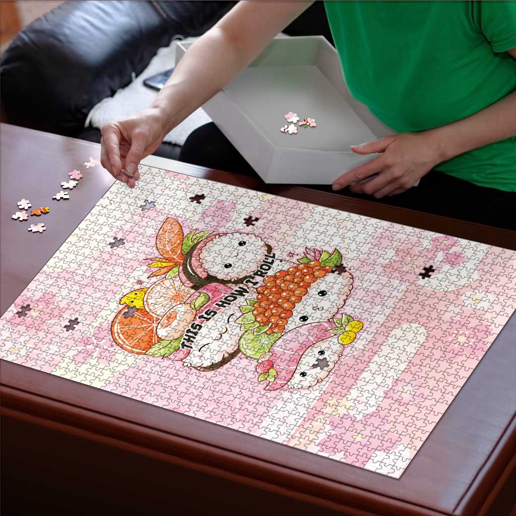 Japanese Kawaii Sushi Puzzle Pink Wagara Palaka This Is How I Roll - Wonder Print Shop
