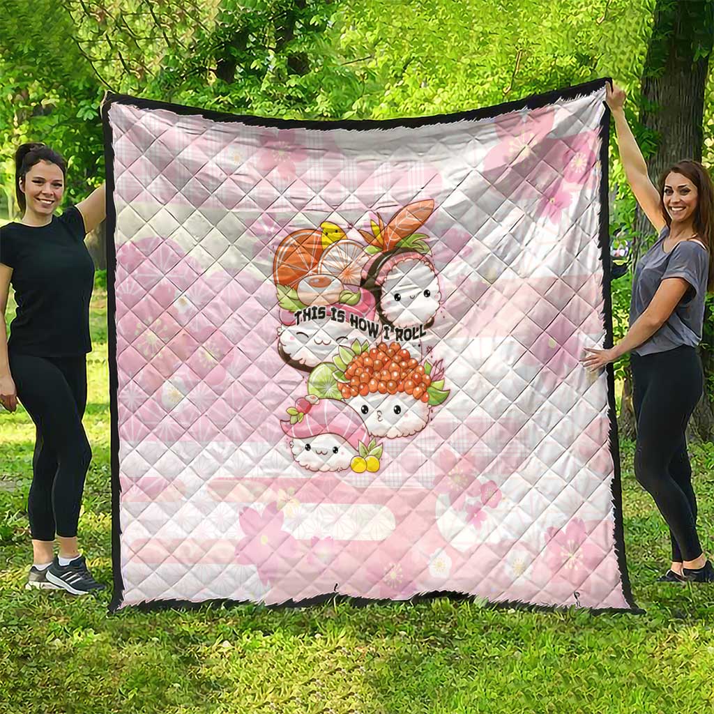Japanese Kawaii Sushi Quilt Pink Wagara Palaka This Is How I Roll - Wonder Print Shop