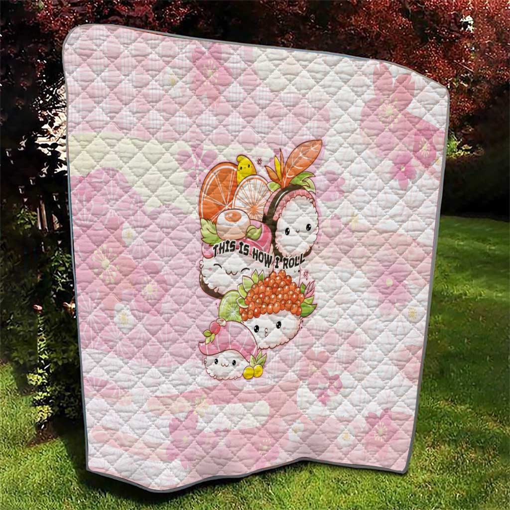 Japanese Kawaii Sushi Quilt Pink Wagara Palaka This Is How I Roll - Wonder Print Shop
