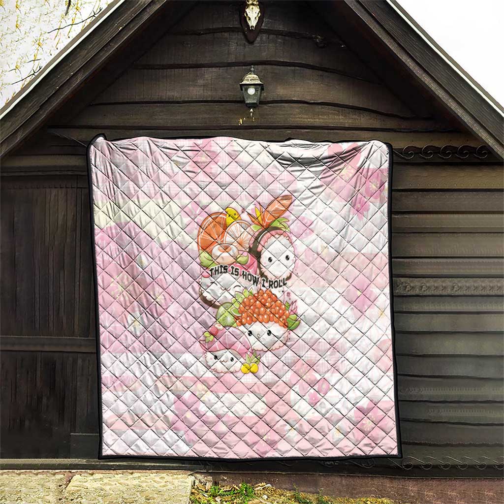 Japanese Kawaii Sushi Quilt Pink Wagara Palaka This Is How I Roll - Wonder Print Shop