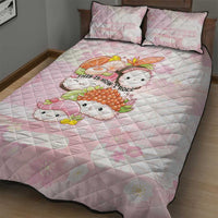 Japanese Kawaii Sushi Quilt Bed Set Pink Wagara Palaka This Is How I Roll - Wonder Print Shop