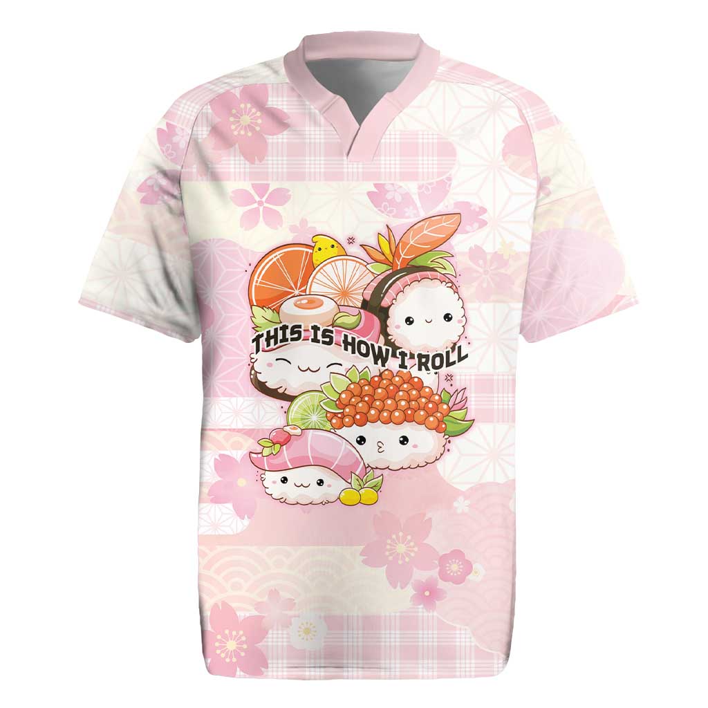Personalized Japanese Kawaii Sushi Rugby Jersey Pink Wagara Palaka This Is How I Roll - Wonder Print Shop