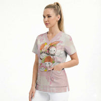 Personalized Japanese Kawaii Sushi Scrub Top Pink Wagara Palaka This Is How I Roll - Wonder Print Shop