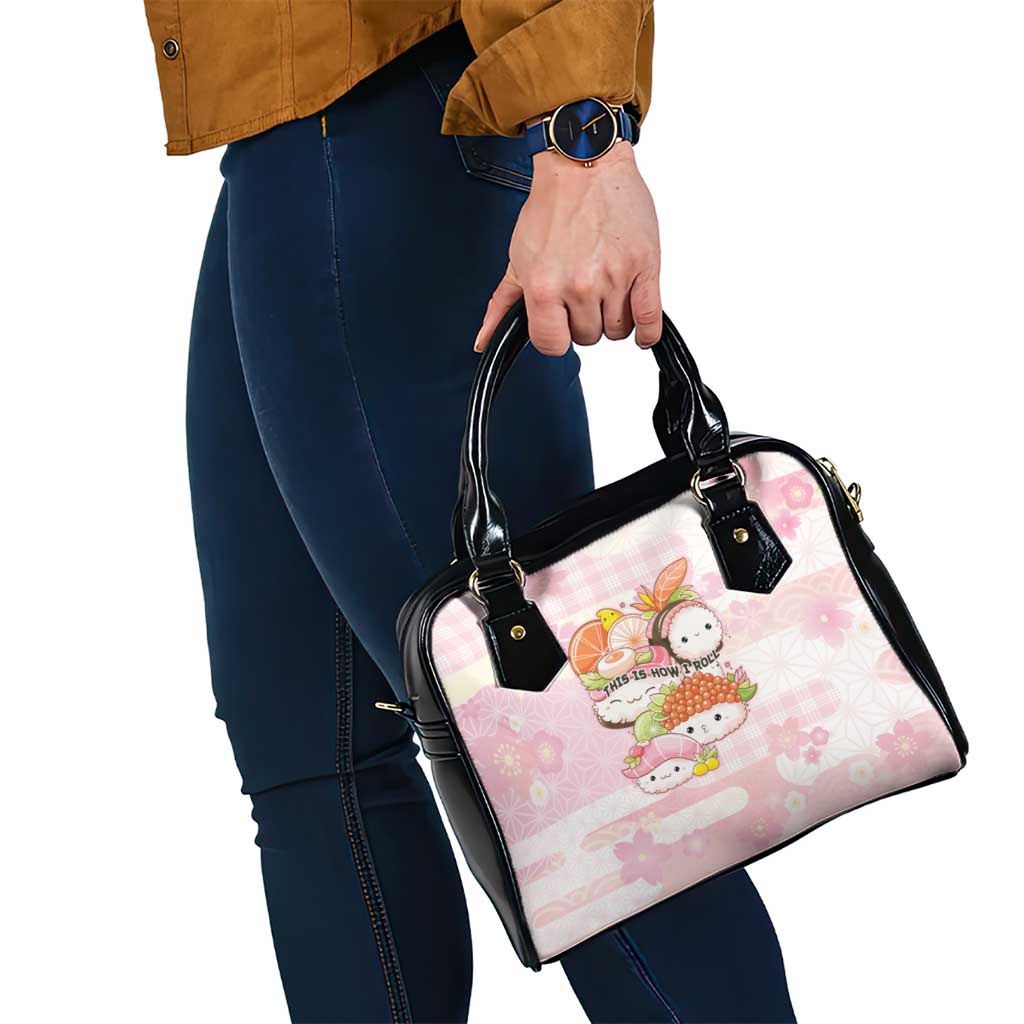 Japanese Kawaii Sushi Shoulder Handbag Pink Wagara Palaka This Is How I Roll - Wonder Print Shop