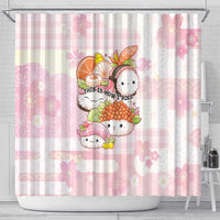 Japanese Kawaii Sushi Shower Curtain Pink Wagara Palaka This Is How I Roll - Wonder Print Shop