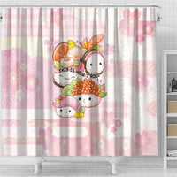 Japanese Kawaii Sushi Shower Curtain Pink Wagara Palaka This Is How I Roll - Wonder Print Shop