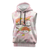 Personalized Japanese Kawaii Sushi Sleeveless Hoodie Pink Wagara Palaka This Is How I Roll - Wonder Print Shop