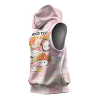 Personalized Japanese Kawaii Sushi Sleeveless Hoodie Pink Wagara Palaka This Is How I Roll - Wonder Print Shop