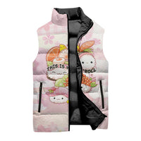 Personalized Japanese Kawaii Sushi Sleeveless Puffer Jacket Pink Wagara Palaka This Is How I Roll - Wonder Print Shop