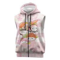 Personalized Japanese Kawaii Sushi Sleeveless Zip Hoodie Pink Wagara Palaka This Is How I Roll - Wonder Print Shop