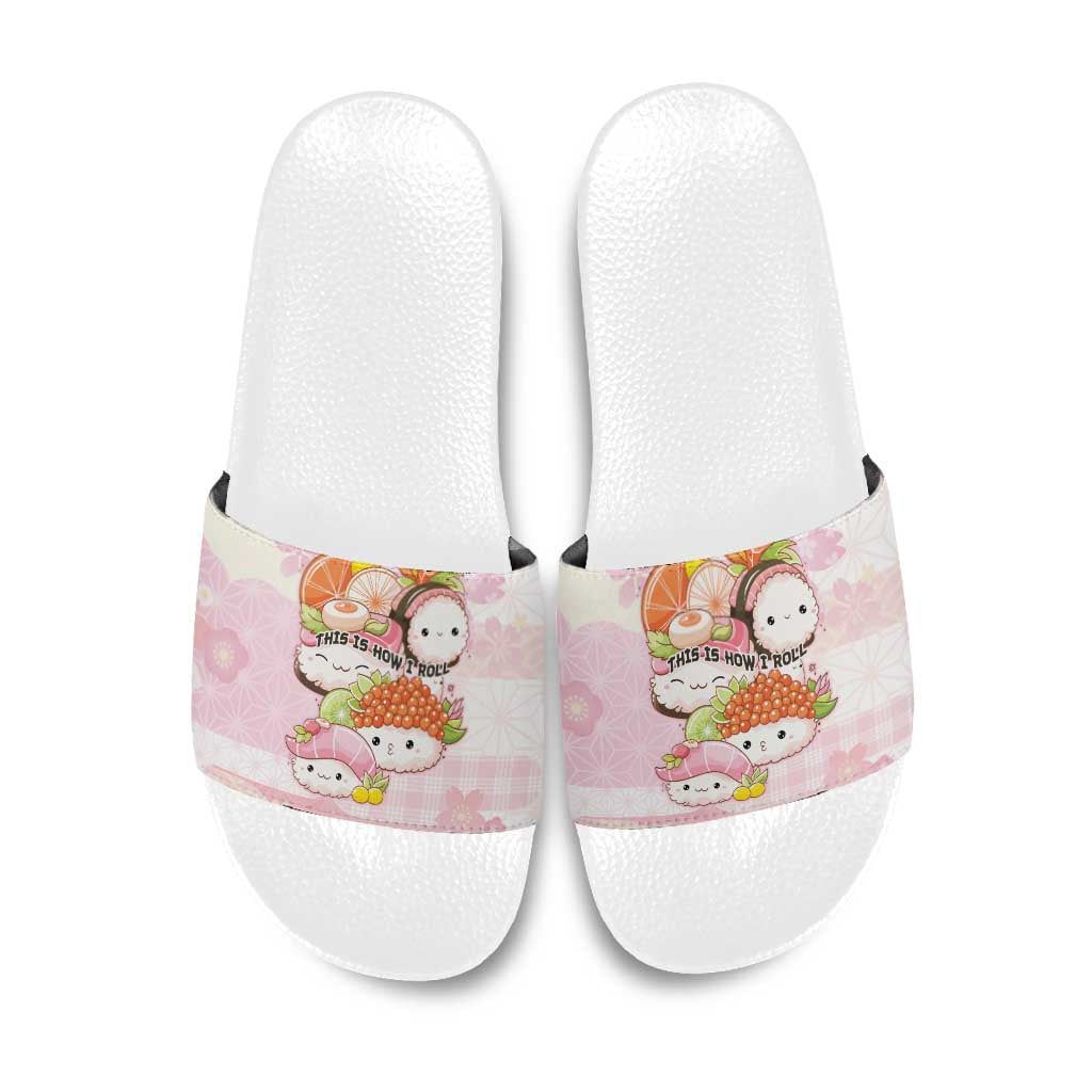 Japanese Kawaii Sushi Slide Sandals Pink Wagara Palaka This Is How I Roll - Wonder Print Shop