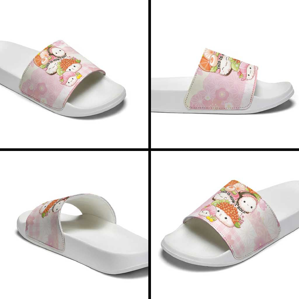 Japanese Kawaii Sushi Slide Sandals Pink Wagara Palaka This Is How I Roll - Wonder Print Shop