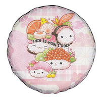 Japanese Kawaii Sushi Spare Tire Cover Pink Wagara Palaka This Is How I Roll - Wonder Print Shop