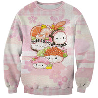 Personalized Japanese Kawaii Sushi Sweatshirt Pink Wagara Palaka This Is How I Roll - Wonder Print Shop
