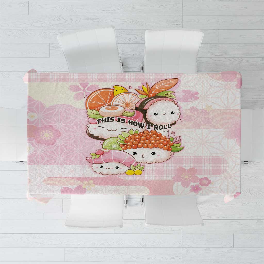 Japanese Kawaii Sushi Tablecloth Pink Wagara Palaka This Is How I Roll - Wonder Print Shop