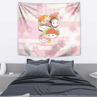 Japanese Kawaii Sushi Tapestry Pink Wagara Palaka This Is How I Roll - Wonder Print Shop